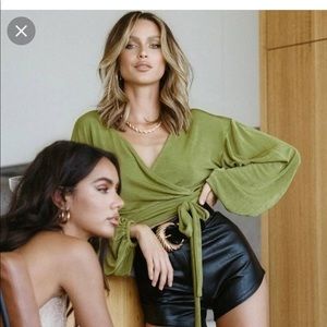 Princess polly olive green celebration top